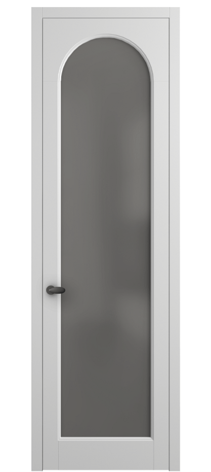 Межкомнатная дверь Палаццо 6804 Матовый белоснежный Сатинированное серое стекло, триплекс Цена 19696950 so'm | Volhovec