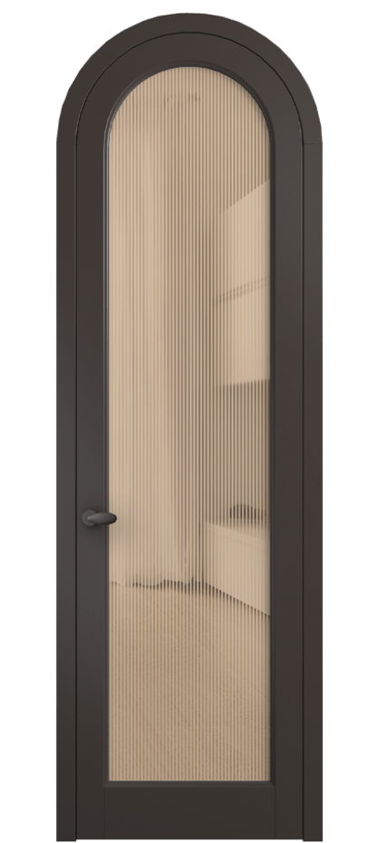 Межкомнатная дверь Палаццо 6814 Матовый антрацит Рифлёное оранжевое стекло "Дюна", триплекс Цена 26625340 so'm | Volhovec