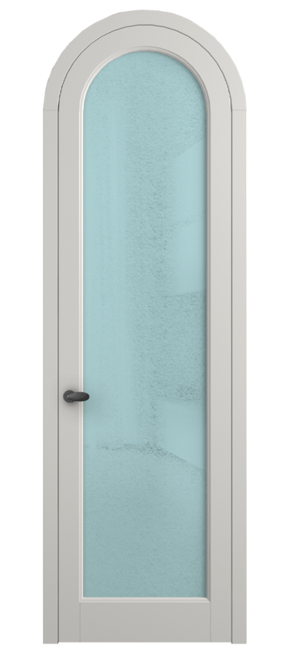 Межкомнатная дверь Палаццо 6814 Матовый серый Фактурное голубое стекло "Лёд", триплекс Цена 26625340 so'm | Volhovec