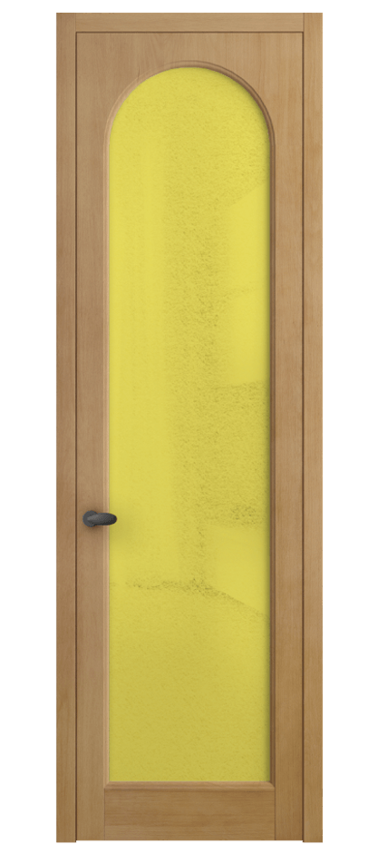 Межкомнатная дверь Палаццо 6804 Бук натуральный матовый Фактурное жёлтое стекло "Лёд", триплекс Цена 25837700 so'm | Volhovec