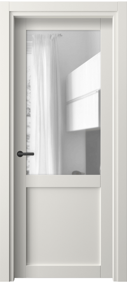 Межкомнатная дверь Нео 2122 ПЭТ белоснежный Прозрачное стекло, триплекс Цена 6191300 so'm | Volhovec