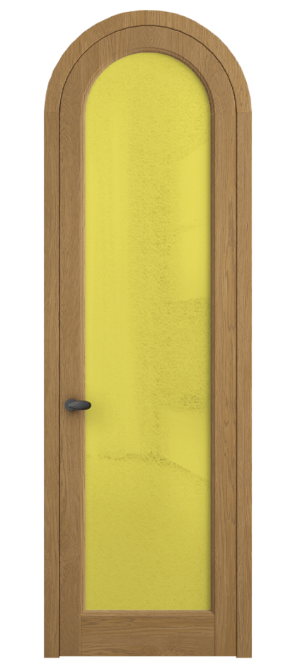 Межкомнатная дверь Палаццо 6814 Дуб солнечный матовый Фактурное жёлтое стекло "Лёд", триплекс Цена 43979810 so'm | Volhovec