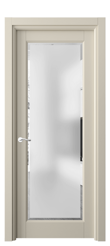 Межкомнатная дверь Лигнум 0700 Матовый бежево-серый Сатинированное стекло с фацетом Цена 20096800 so'm | Volhovec