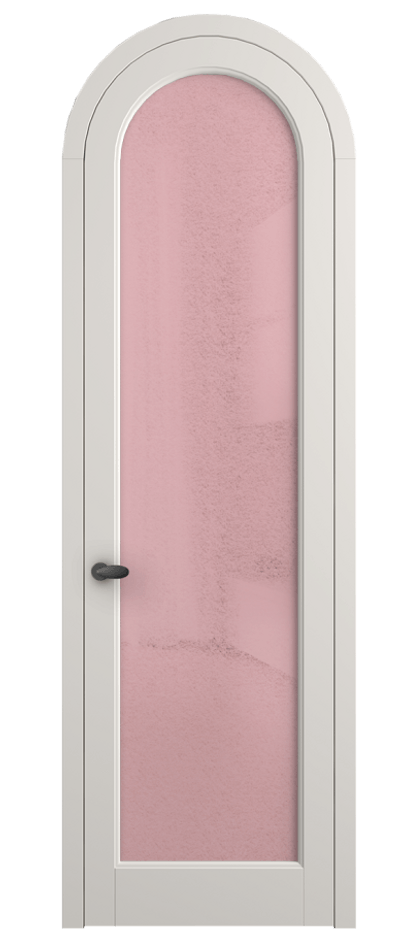 Межкомнатная дверь Палаццо 6814 Матовый пудровый белый Фактурное розовое стекло "Лёд", триплекс Цена 27254640 so'm | Volhovec