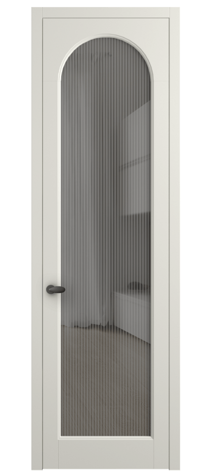 Межкомнатная дверь Палаццо 6804 Матовый жемчужный Рифлёное серое стекло "Moru", триплекс Цена 21320950 so'm | Volhovec