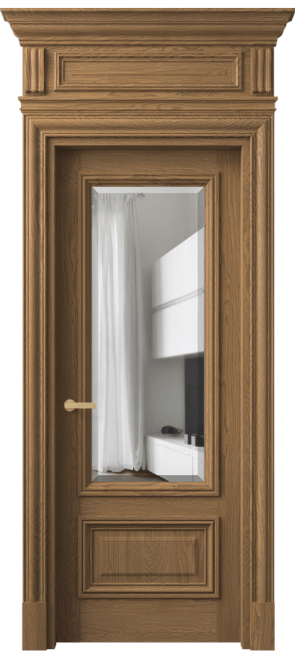 Межкомнатная дверь Антик 7306 Дуб мускатный матовый Прозрачное стекло с фацетом Цена 53784650 so'm | Volhovec