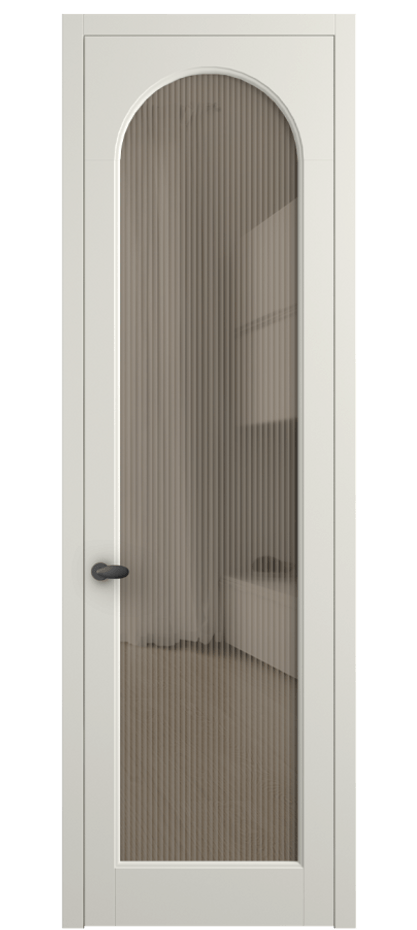 Межкомнатная дверь Палаццо 6804 Матовый жемчужный Рифлёное бронзовое стекло "Moru", триплекс Цена 21320950 so'm | Volhovec