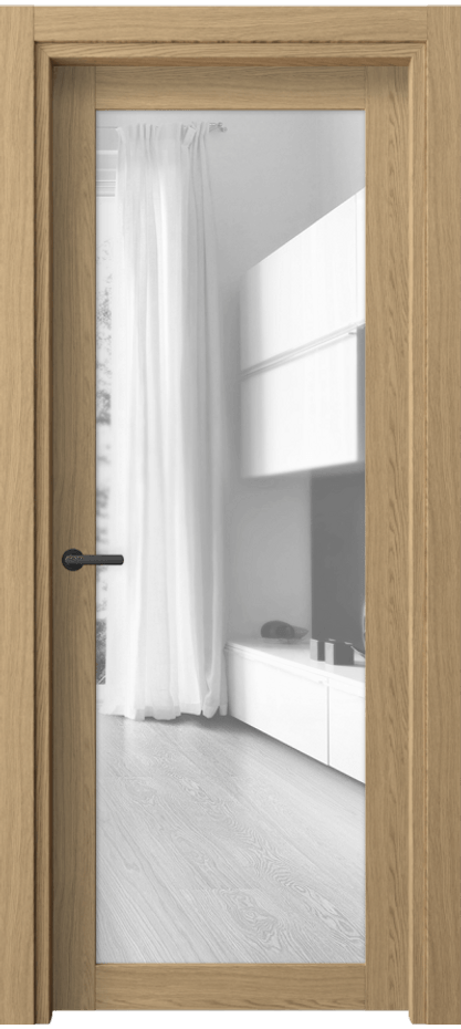 Межкомнатная дверь Нео 2102 Жемчужный дуб Прозрачное стекло, триплекс Цена 35910 ₽ | Volhovec