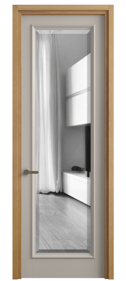 Межкомнатная дверь Charm 6702 Бук светло-бежевый Двустороннее зеркало с фацетом, триплекс Цена 21802060 so'm | Volhovec