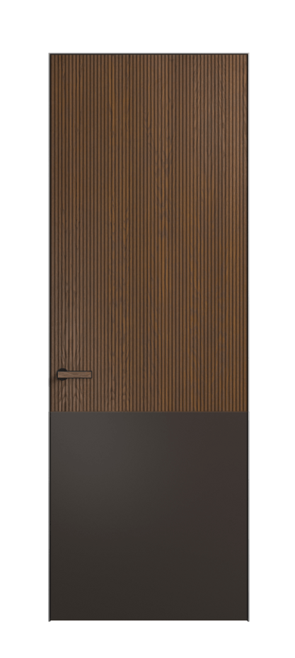Межкомнатная дверь Velvet 8205 Дуб каштановый матовый - Матовый антрацит. Цена 24995250  | Volhovec
