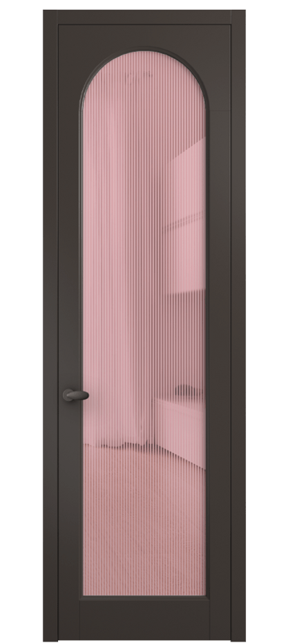 Межкомнатная дверь Палаццо 6804 Матовый антрацит Рифлёное розовое стекло "Дюна", триплекс Цена 20914950 so'm | Volhovec