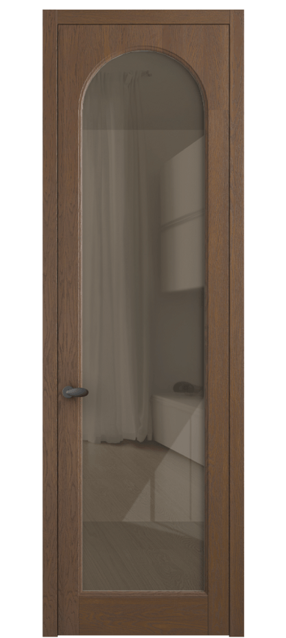 Межкомнатная дверь Палаццо 6804 Дуб каштановый матовый Рефлективное бронзовое стекло "Стопсол", калёное Цена 31714550 so'm | Volhovec