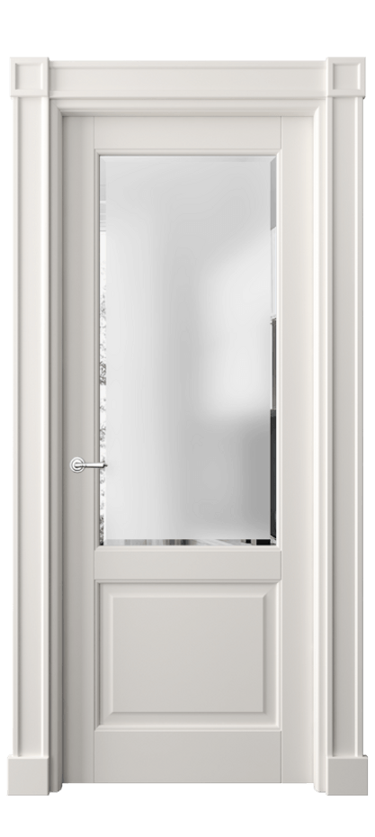 Дверь межкомнатная Тоскана Плано 6302 Матовый пудровый белый Сатинированное стекло с фацетом Гладкие пилястры с квадратными розетками МПБЛ Цена 26783620 so'm Наличники уже входят в базовый комплект. Фабрика дверей Волховец 8 (800) 551 43 19 Межкомнатная дверь Тоскана Плано 6302 Матовый пудровый белый Сатинированное стекло с фацетом Цена 26783620 so'm | Volhovec