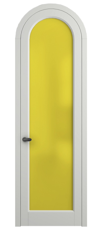 Межкомнатная дверь Палаццо 6814 Матовый светло-серый Сатинированное жёлтое стекло, триплекс Цена 25407340 so'm | Volhovec
