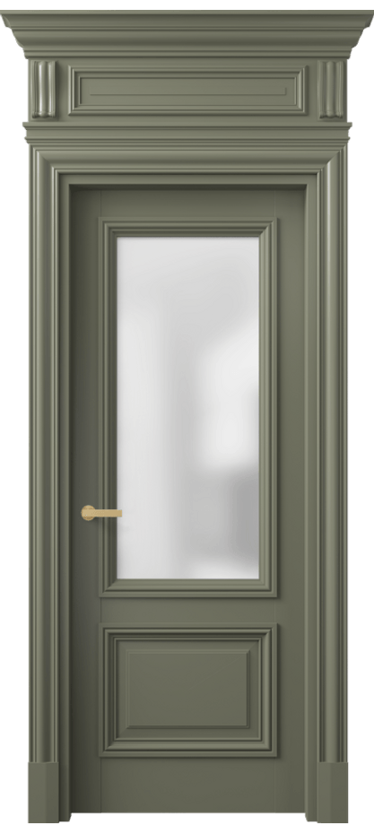 Межкомнатная дверь Антик 7302 Матовый оливковый тёмный Сатинированное стекло Цена 32542730 so'm | Volhovec