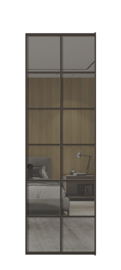 Алюминиевая дверь АЛПЛ040.05 Алюминий антрацит Рефлективное серое стекло "Stopsol", калёное Цена 31966410  | Volhovec