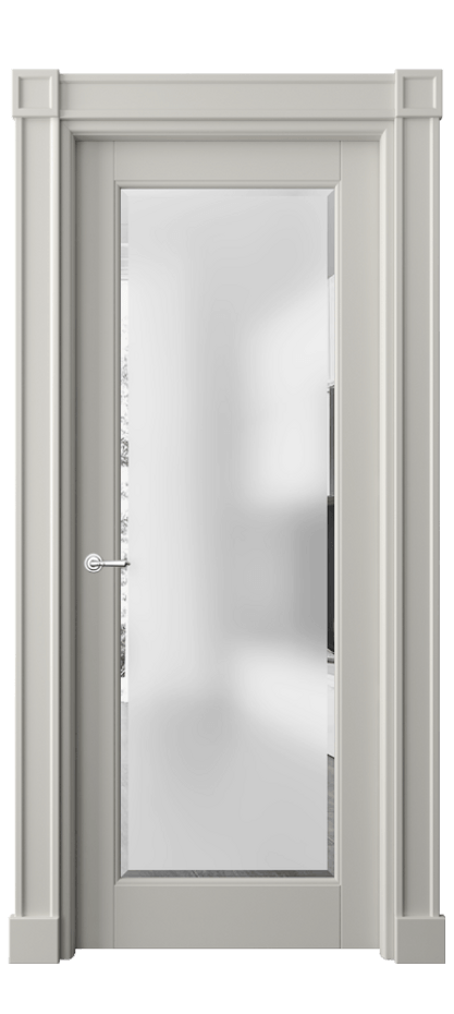 Межкомнатная дверь Toscana Plano 6300 Бук тёплый серый Сатинированное стекло с фацетом Цена 26783620 so'm | Volhovec