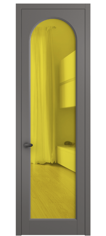 Межкомнатная дверь Палаццо 6804 Матовый классический серый Прозрачное жёлтое стекло, триплекс Цена 19696950 so'm | Volhovec
