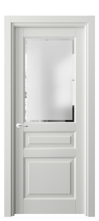 Межкомнатная дверь Лигнум 0710 Дуб светло-серый Сатинированное стекло с фацетом Цена 27993500 so'm | Volhovec