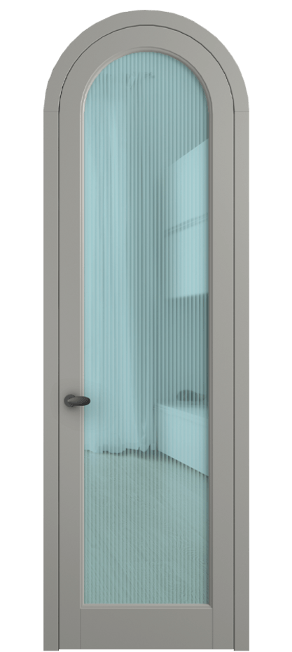Межкомнатная дверь Палаццо 6814 Матовый нейтральный серый Рифлёное голубое стекло "Мору", триплекс Цена 27031340 so'm | Volhovec