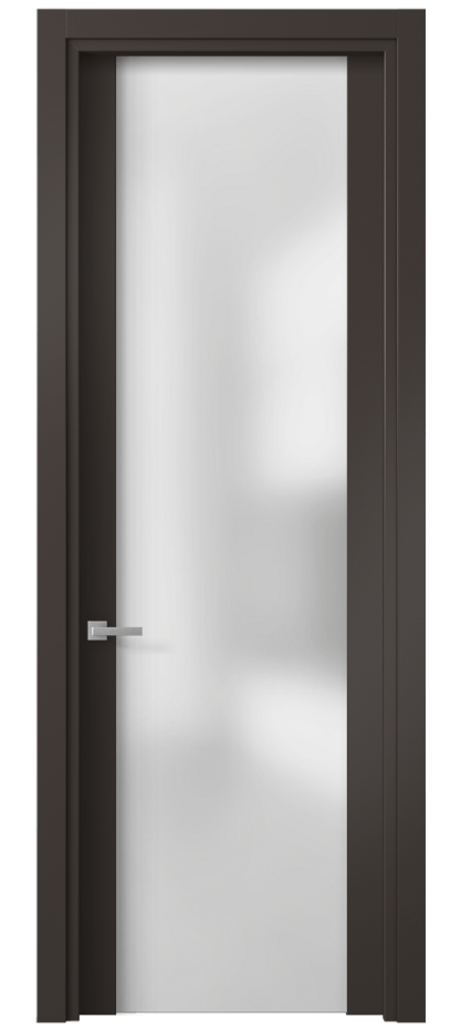 Дверь межкомнатная Planum 4114 Матовый антрацит Сатинированное стекло Гладкий наличник МАН Цена 11306900 so'm Наличники уже входят в базовый комплект. Фабрика дверей Волховец 8 (800) 551 43 19 Межкомнатная дверь Planum 4114 Матовый антрацит Сатинированное стекло Цена 11306900 so'm | Volhovec