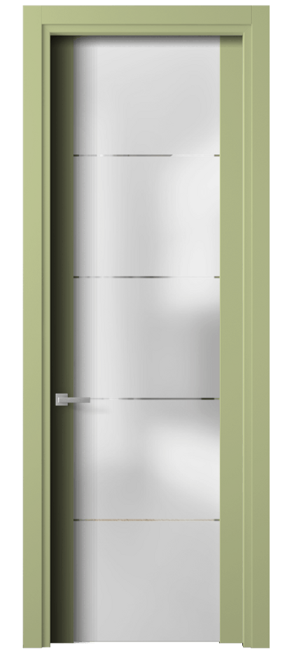 Межкомнатная дверь Planum 4114 Матовый белоснежный Сатинированное стекло с гравировкой «КВАДРО», триплекс Цена 15852130 so'm | Volhovec