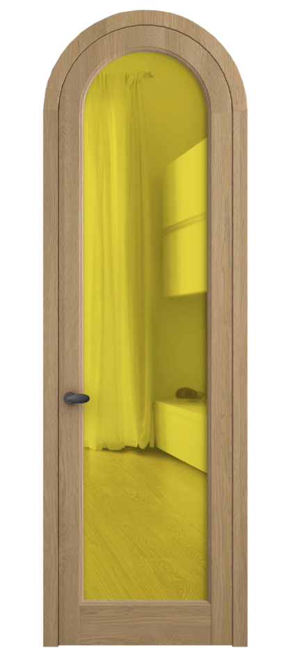 Межкомнатная дверь Палаццо 6814 Дуб соломенный матовый Прозрачное жёлтое стекло, триплекс Цена 41888910 so'm | Volhovec