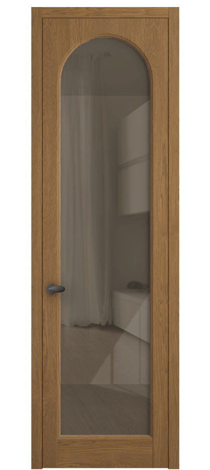 Межкомнатная дверь Палаццо 6804 Дуб пряный матовый Рефлективное бронзовое стекло "Стопсол", калёное Цена 31714550 so'm | Volhovec