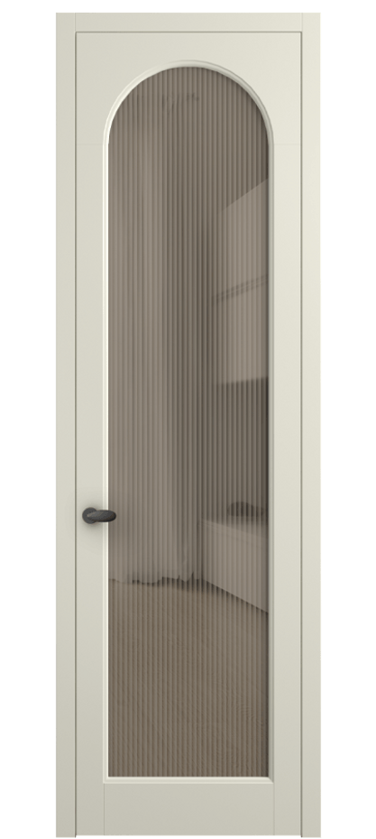 Межкомнатная дверь Палаццо 6804 Матовый молочно-белый Рифлёное бронзовое стекло "Мору", триплекс Цена 115530 ₽ | Volhovec