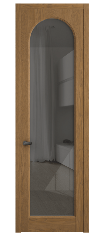 Межкомнатная дверь Палаццо 6804 Дуб пряный матовый Рефлективное серое стекло "Stopsol", калёное Цена 31714550 so'm | Volhovec