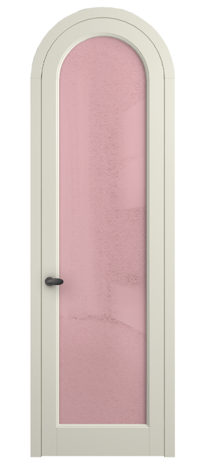 Межкомнатная дверь Палаццо 6814 Матовый молочно-белый Фактурное розовое стекло "Лёд", триплекс Цена 26625340 so'm | Volhovec