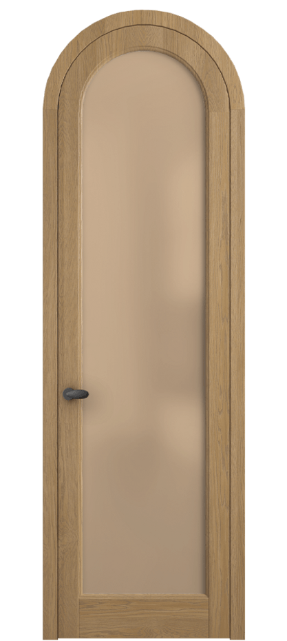 Межкомнатная дверь Палаццо 6814 Дуб пшеничный матовый Сатинированное оранжевое стекло, триплекс Цена 206349 ₽ | Volhovec