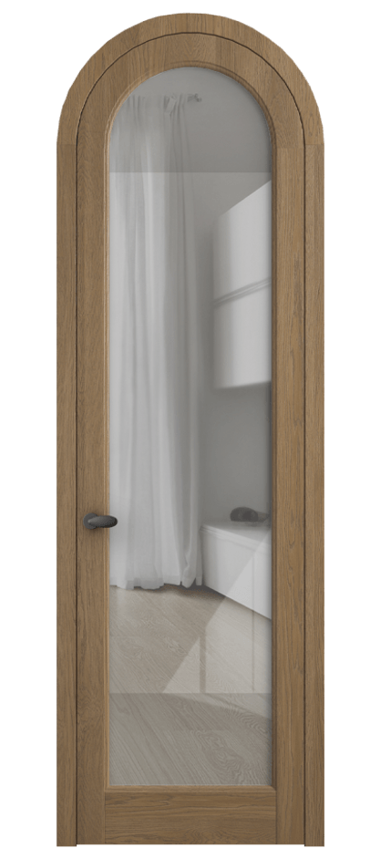 Межкомнатная дверь Палаццо 6814 Дуб мускатный матовый Рефлективное прозрачное стекло "Стопсол", калёное Цена 43512910 so'm | Volhovec