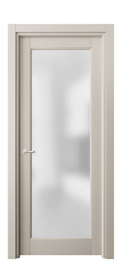 Межкомнатная дверь Тоскана Литера 6300 Матовый светло-бежевый Сатинированное стекло Цена 92299 ₽ | Volhovec