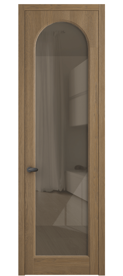 Межкомнатная дверь Палаццо 6804 Дуб мускатный матовый Рефлективное бронзовое стекло "Стопсол", калёное Цена 31714550 so'm | Volhovec