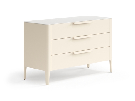 Мебель Комод Piega 3 ящика. Цвет Матовый светло-бежевый. Материал Гладкая эмаль. Коллекция Комод Piega 3 ящика. Картинка.