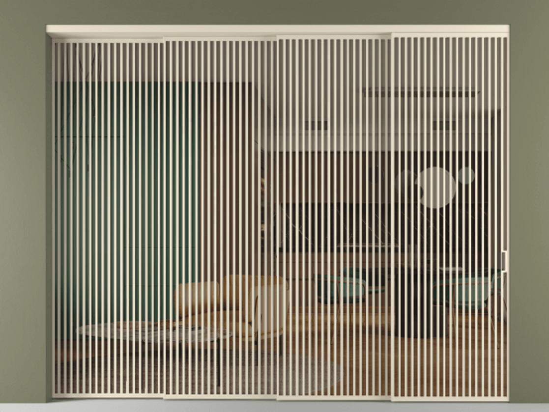 Перегородка Формато внутри проёма 4 створки с синхронным механизмом АЛПР 040.06 Алюминий бежево-серый Прозрачное бронзовое стекло, триплекс. Цена 157795960 so'm 1. Полотно 4 шт. (800/2100 мм)
2. Комплект установки раздвижной системы
3. Базовый комплект фурнитуры
4. Комплект фурнитуры телескопик синхро-3
5. Ручка Рондо. Фабрика дверей Волховец 8 (800) 551 43 19 Перегородка Формато внутри проёма 4 створки с синхронным механизмом АЛПР 040.06 Алюминий бежево-серый Прозрачное бронзовое стекло, триплекс Цена 157795960 so'm | Volhovec