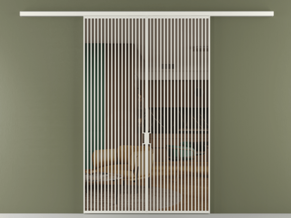 Перегородка Formato вдоль стены 2 створки АЛПР 040.06 Алюминий серый Прозрачное бронзовое стекло, триплекс Цена 87087000 so'm | Volhovec