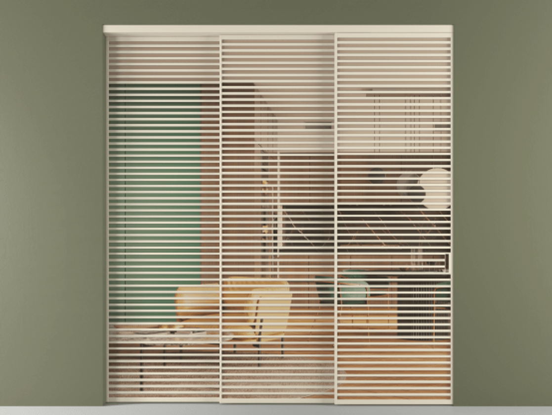 Перегородка Formato внутри проёма 3 створки с синхронным механизмом АЛПР 040.07 Алюминий бежево-серый Прозрачное оранжевое стекло, триплекс Цена 138770800 so'm  | Volhovec