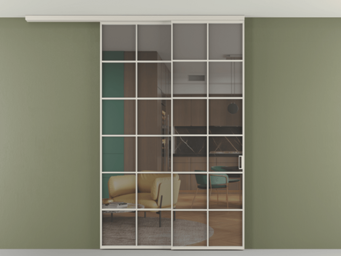 Перегородка Формато вдоль стены на потолок 2 створки с синхронным механизмом АЛПР 040.05 Алюминий облачно-серый Прозрачное серое стекло, триплекс. Цена 59215910 so'm 1. Полотно 2 шт. (800/2100 мм)
2. Комплект установки раздвижной системы
3. Базовый комплект фурнитуры
4.Ручка Рондо. Фабрика дверей Волховец 8 (800) 551 43 19 Перегородка Формато вдоль стены на потолок 2 створки с синхронным механизмом АЛПР 040.05 Алюминий облачно-серый Прозрачное серое стекло, триплекс Цена 59215910 so'm | Volhovec