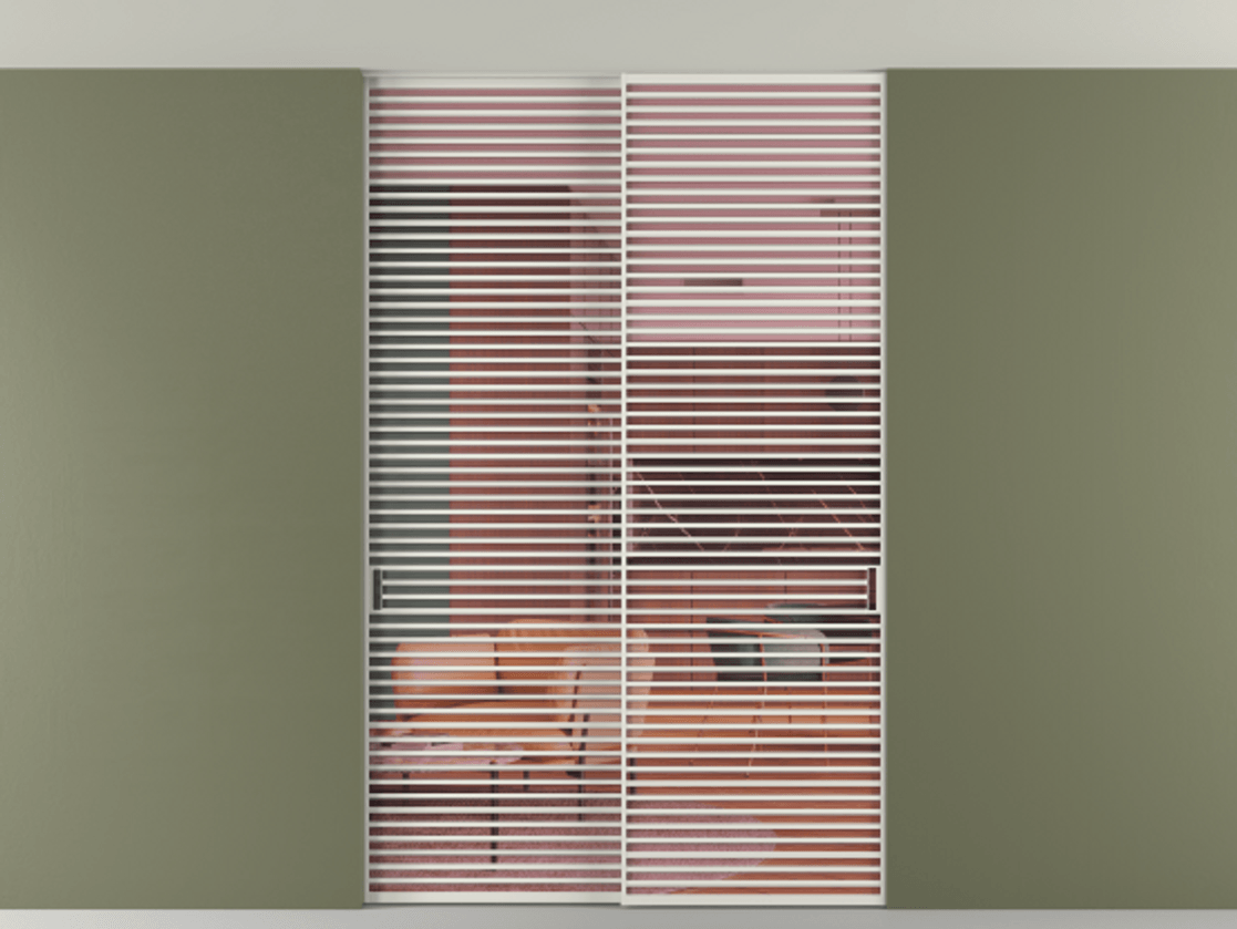 Перегородка Формато внутри проёма скрытое крепление в потолок 2 створки АЛПР 040.07 Алюминий серый Прозрачное розовое стекло, триплекс Цена 83212750 so'm | Volhovec