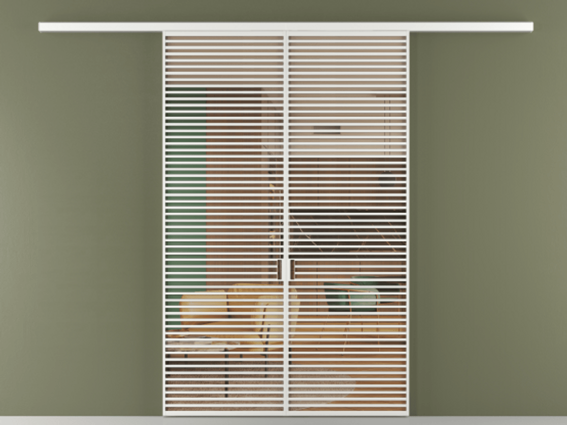 Перегородка Формато вдоль стены 2 створки АЛПР 040.07 Алюминий белоснежный Прозрачное оранжевое стекло, триплекс Цена 69517350 so'm | Volhovec