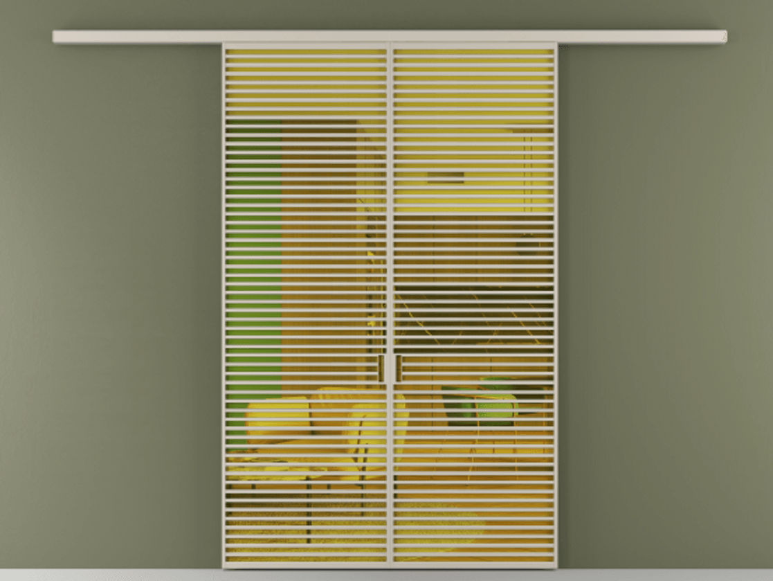 Перегородка Formato вдоль стены 2 створки АЛПР 040.07 Алюминий светло-бежевый Прозрачное жёлтое стекло, триплекс Цена 87087000 so'm | Volhovec