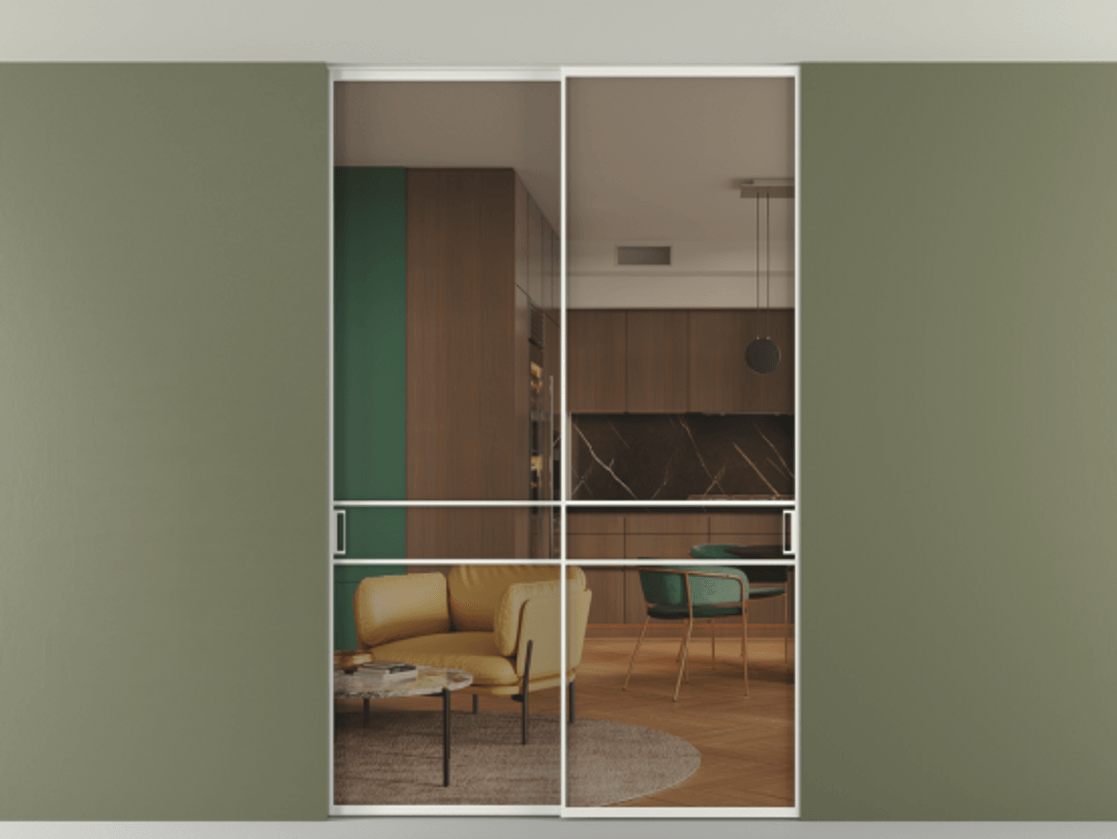 Перегородка Формато внутри проёма скрытое крепление в потолок 2 створки АЛПР 040.02 Алюминий светло-серый Прозрачное бронзовое стекло, триплекс. Цена 50387650 so'm 1. Полотно 2 шт. (800/2100 мм)
2. Комплект установки раздвижной системы
3. Базовый комплект фурнитуры
4. Ручка Рондо. Фабрика дверей Волховец 8 (800) 551 43 19 Перегородка Формато внутри проёма скрытое крепление в потолок 2 створки АЛПР 040.02 Алюминий светло-серый Прозрачное бронзовое стекло, триплекс Цена 50387650 so'm | Volhovec