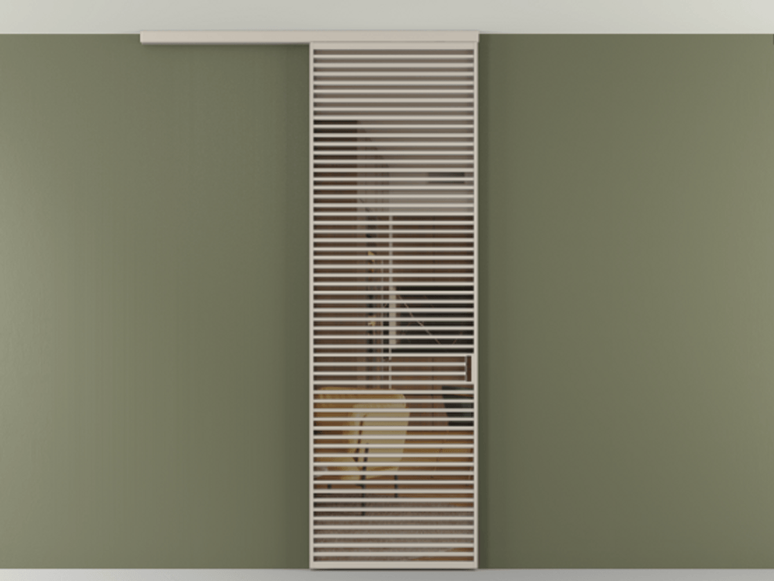 Перегородка Формато вдоль стены на потолок 1 створка АЛПР 040.07 Алюминий светло-бежевый Прозрачное бронзовое стекло, триплекс Цена 38007280 so'm | Volhovec