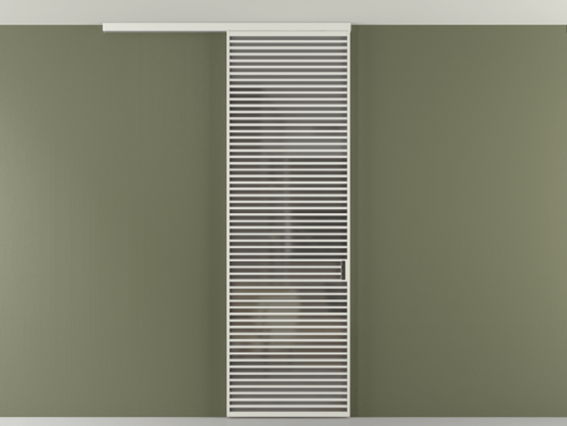 Перегородка Формато вдоль стены на потолок 1 створка АЛПР 040.07 Алюминий серый Сатинированное серое стекло, триплекс Цена 38007280 so'm | Volhovec