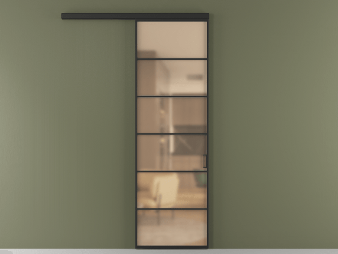 Перегородка Formato вдоль стены 1 створка АЛПР 040.04 Алюминий Черный Сатинированное оранжевое стекло, триплекс Цена 21887460 so'm  | Volhovec