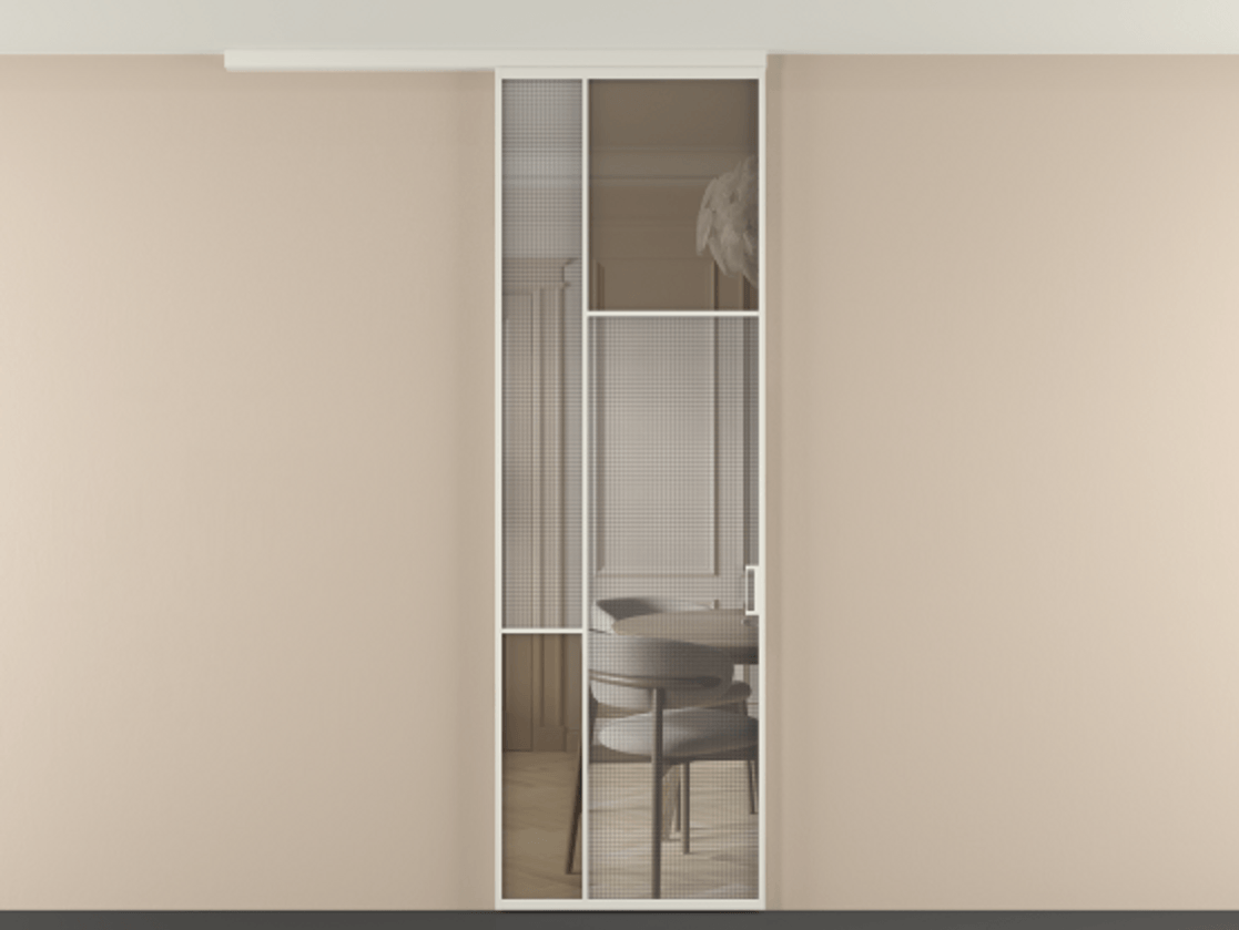 Перегородка Mosaic вдоль стены на потолок одностворчатая #VENDORCODE# #FURNISH# #GLASS# Цена #PRICE# #CURRENCY# | Volhovec