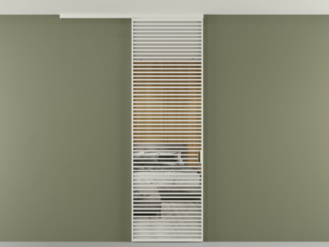 Перегородка Формато вдоль стены на потолок 1 створка АЛПР 040.07 Алюминий Белый Двустороннее зеркало, триплекс , триплекс 6 мм Цена 34542480 so'm | Volhovec