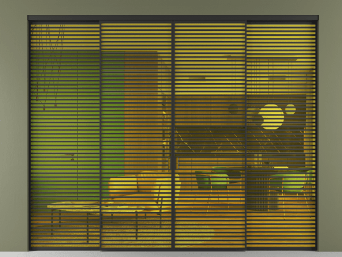 Перегородка Формато внутри проёма 4 створки АЛПР 040.07 Алюминий Черный Прозрачное жёлтое стекло, триплекс Цена 119688800 so'm  | Volhovec